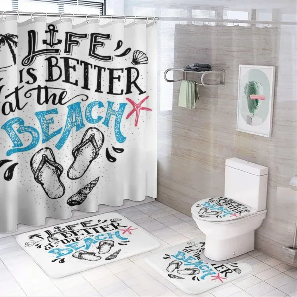 Life is Better at the Beach on a shower curtain