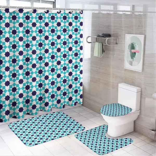 Moroccan Star and Squares on a shower curtain