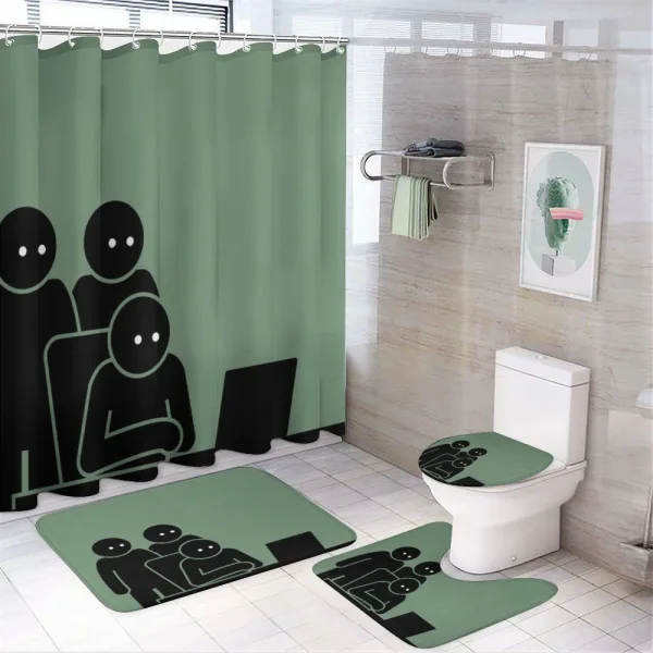 Office Fun Working on a shower curtain