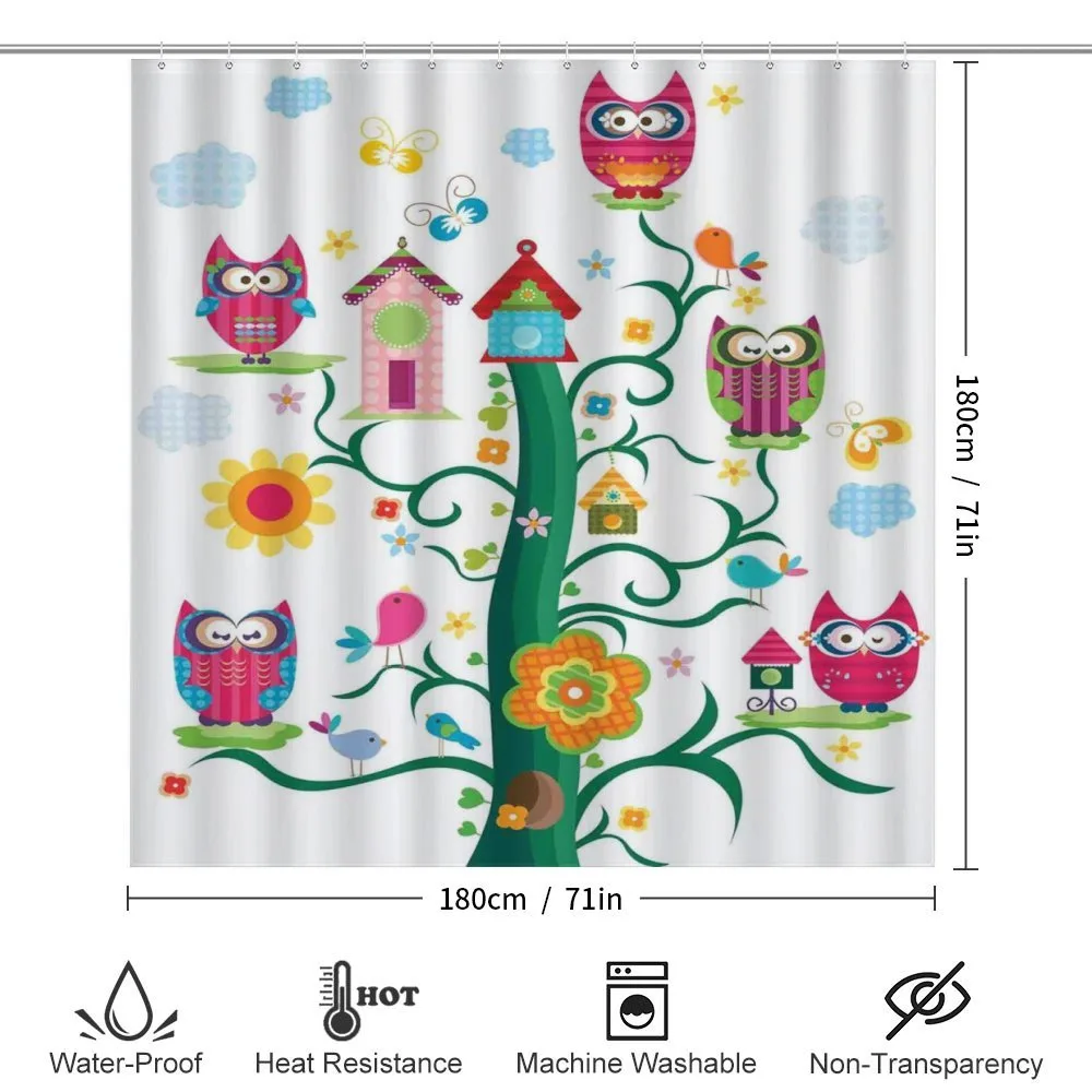 Owls on Tree with Dots — Detail 2
