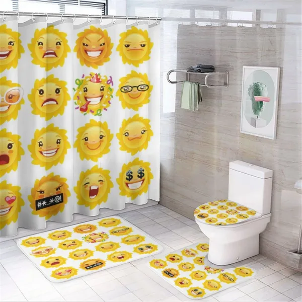 Smile Surprise Angry Mood on a shower curtain