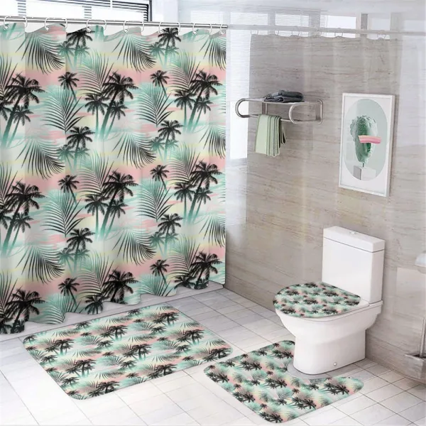 Summer Palm Trees Fern on a shower curtain
