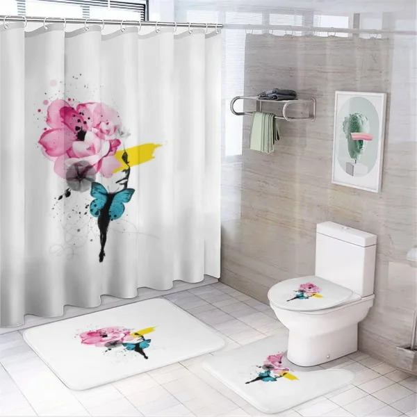 Woman Portrait Wings on a shower curtain
