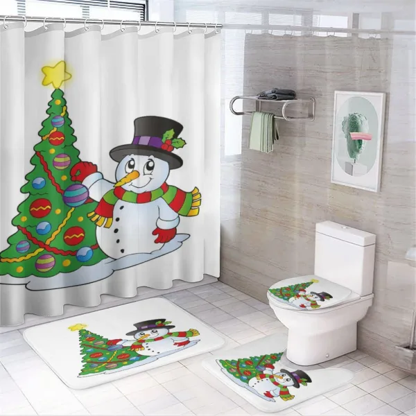 Xmas Tree Winter on a shower curtain