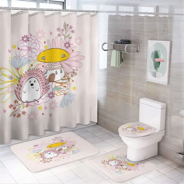Background on a shower curtain