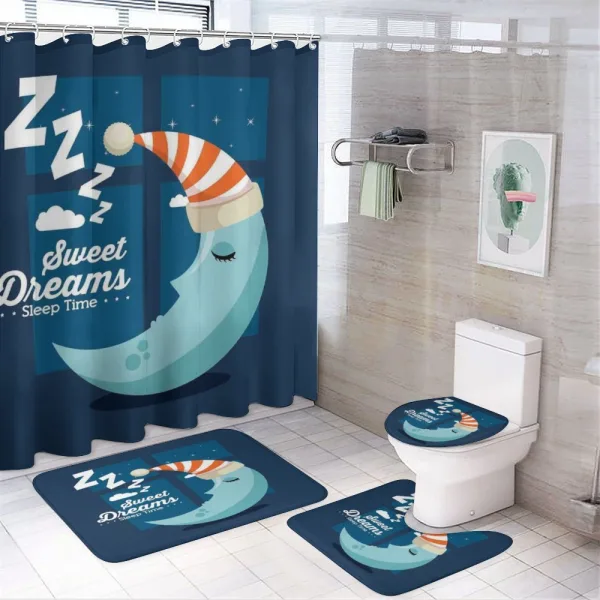 Bedtime Sleep Moon on a shower curtain