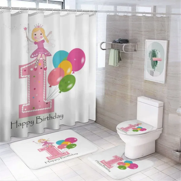 Best Wishes Pink Wand on a shower curtain