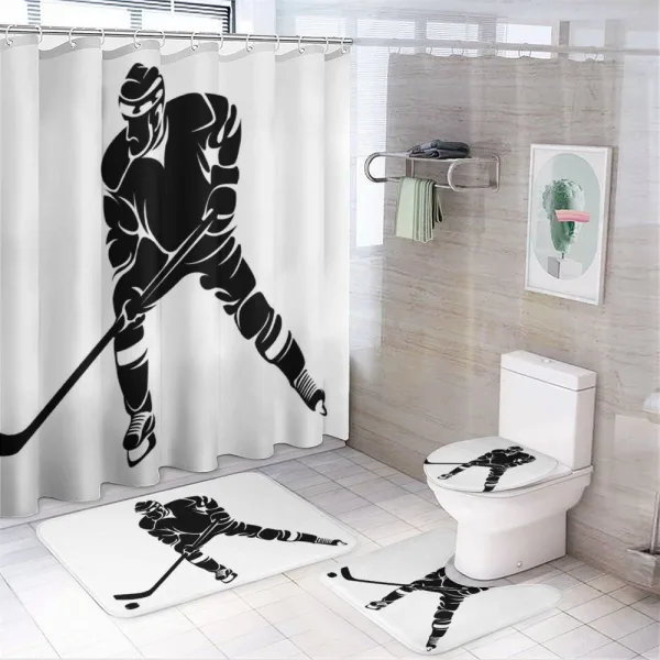 Black Silhouette Match on a shower curtain