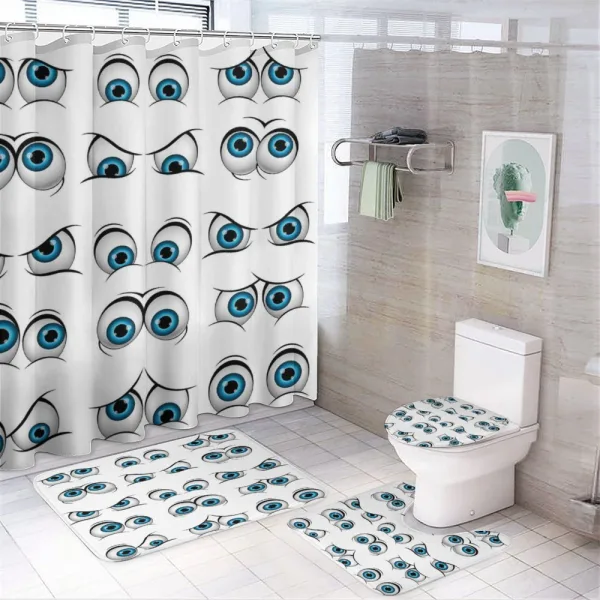 Cartoon Emoticons Funny on a shower curtain