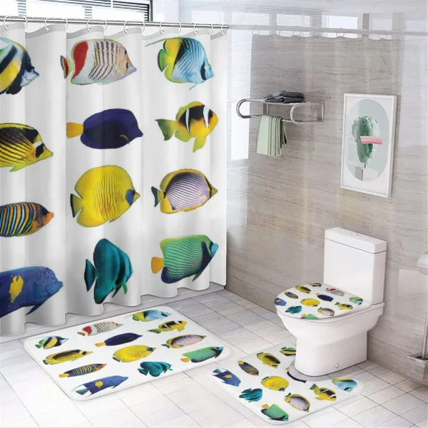 Collage of Sea Animals on a shower curtain