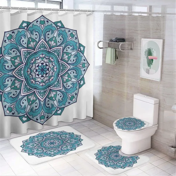 Curly Eastern Flower on a shower curtain