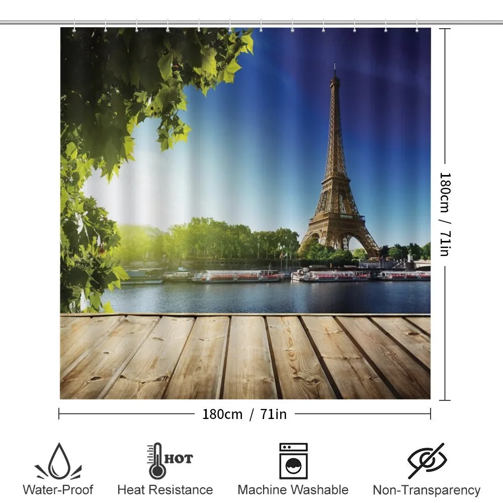 Eiffel Tower Wood Pier Seine — Detail 2
