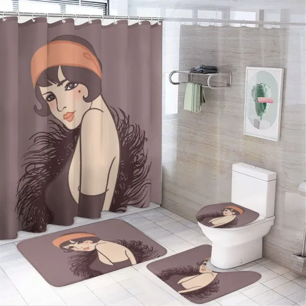 Girl with Mole on a shower curtain