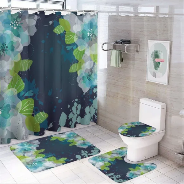 Grunge Abstract Flowers on a shower curtain