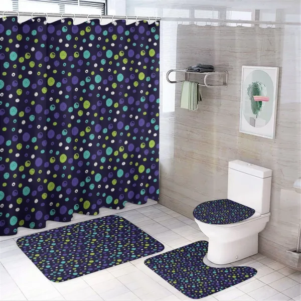 Hand Drawn Dots Pattern on a shower curtain