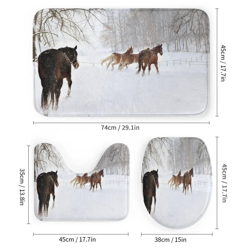 Horses in Snowy Forest — Detail 1