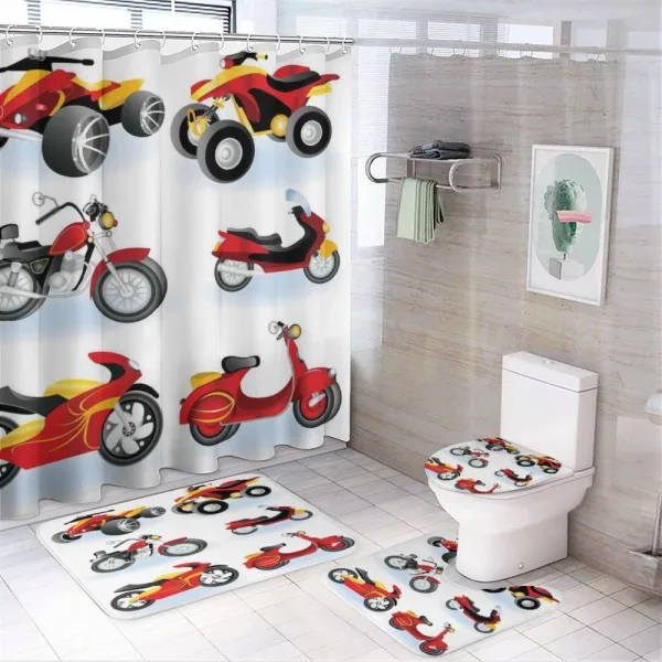 Motorcycle Hippie on a shower curtain
