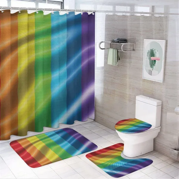 Pride Flag Inspired Design on a shower curtain