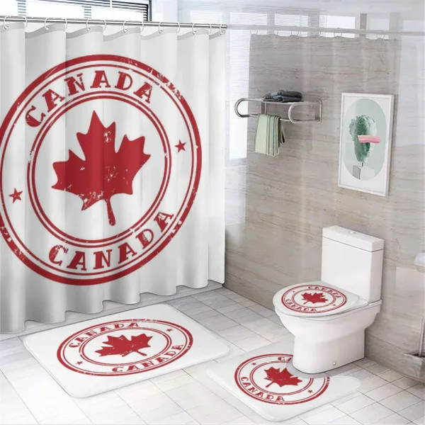 Rubber Stamp Design on a shower curtain