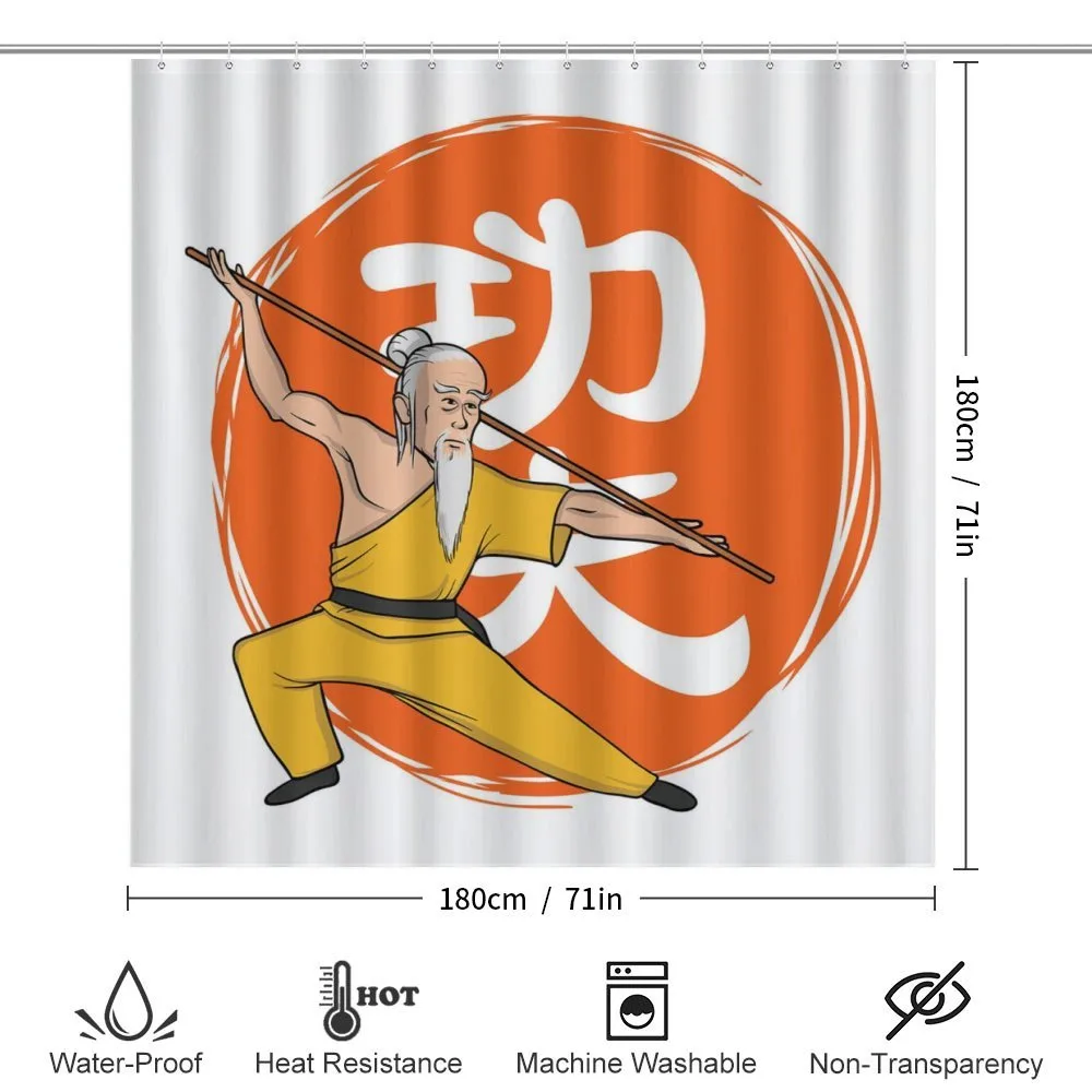 Shaolin Monk in Wushu Pose — Detail 2