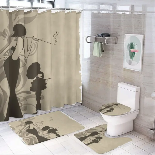 Smoker Girl Retro on a shower curtain