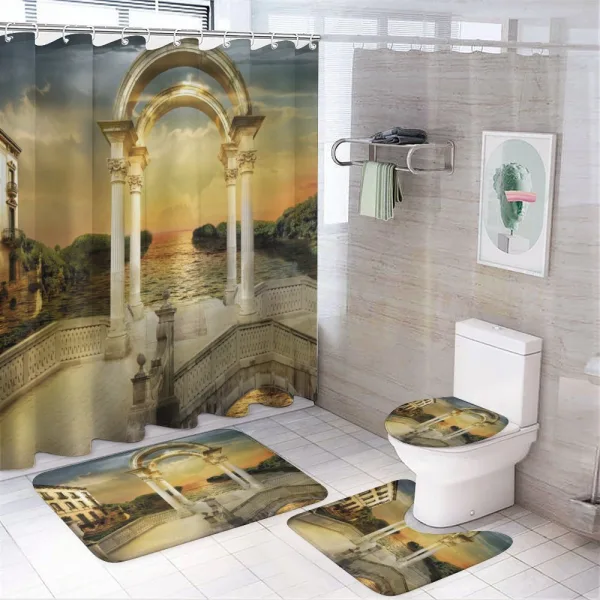 Surreal Bridge Gateway on a shower curtain