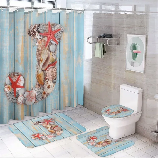 Tropic Rustic Summer J on a shower curtain
