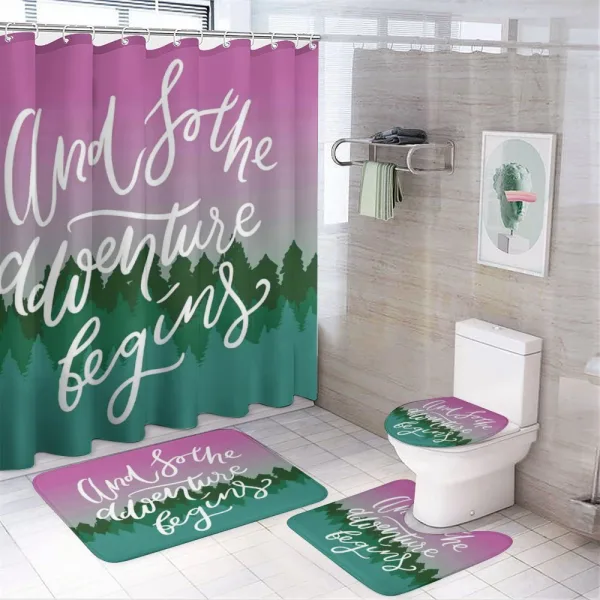Woodland with a Violet Sky on a shower curtain