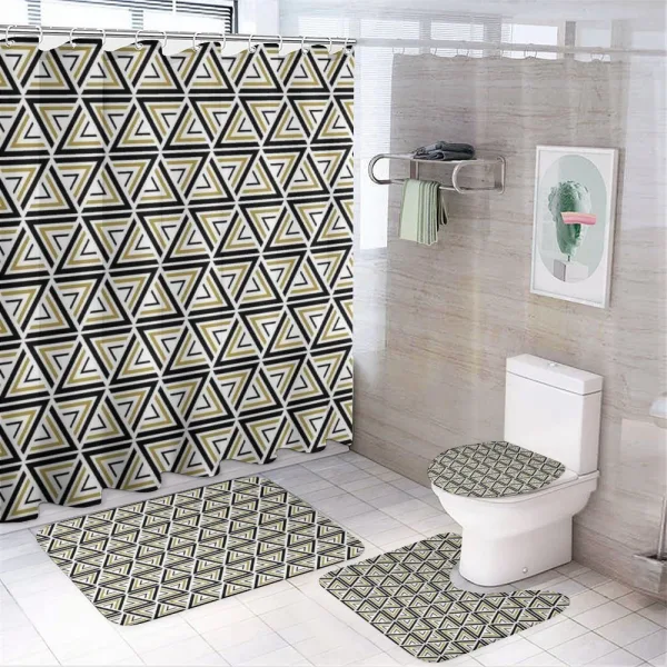 Angled Stripes Mosaic on a shower curtain
