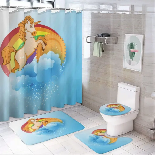 Cartoon Kids Rainbow on a shower curtain