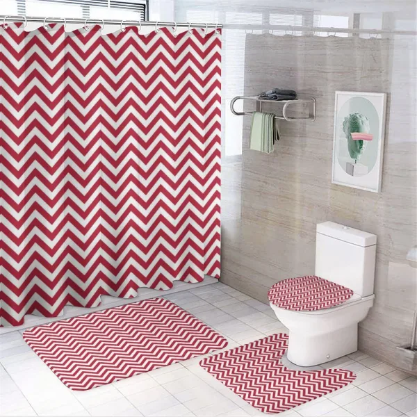 Classical Simple Chevron on a shower curtain