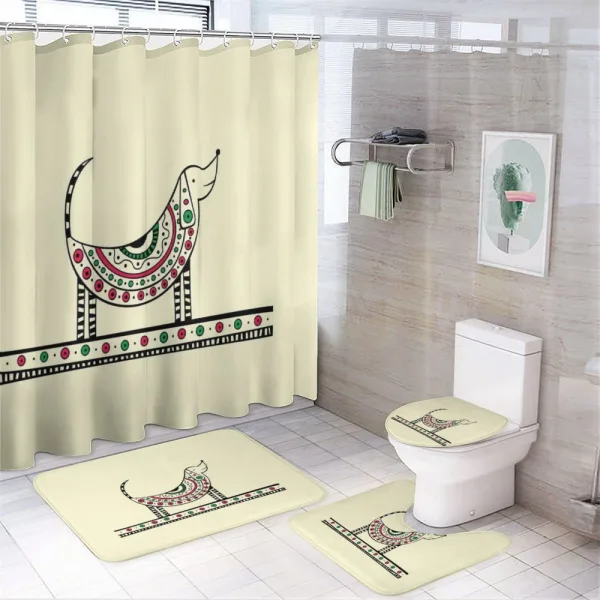 Dog Sketch on a shower curtain
