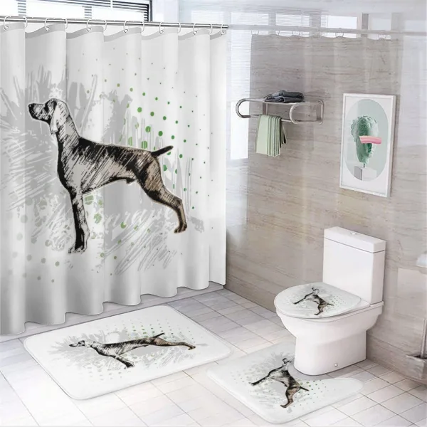 Dog Sketch Art on a shower curtain