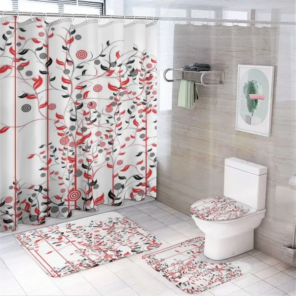 Flowers Ivy Swirl Leaves on a shower curtain