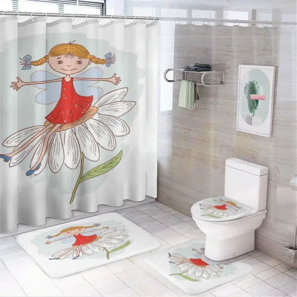 Ginger Haired Girl on a shower curtain