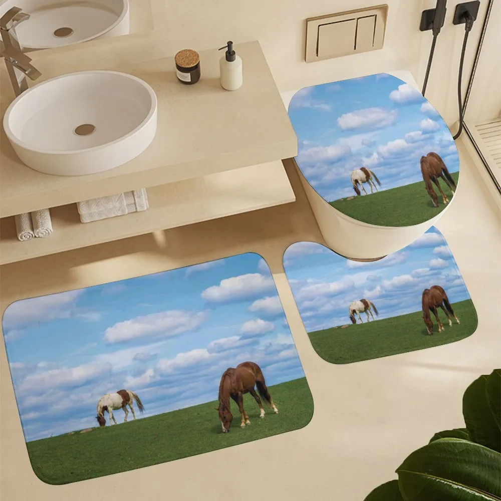 Horses Grazing Meadow — Detail 5