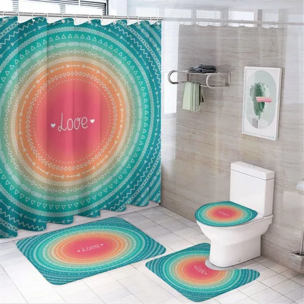 Line Border Pattern on a shower curtain