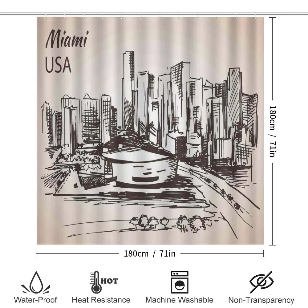 Miami Cityscape Sketch — Detail 2