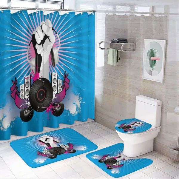 Music Elements Graffiti on a shower curtain
