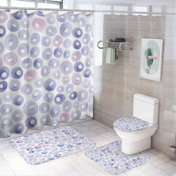Pastel Rounded Shapes on a shower curtain