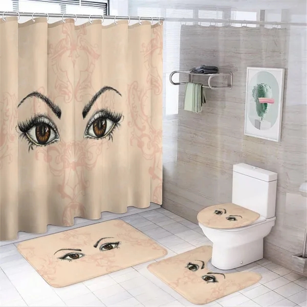 Sketchy Woman Floral on a shower curtain