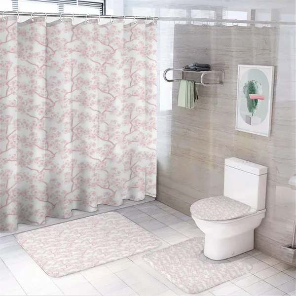 Spring Cherry Flourish on a shower curtain