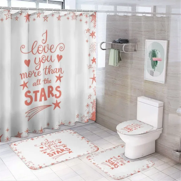 Stars Words Art on a shower curtain
