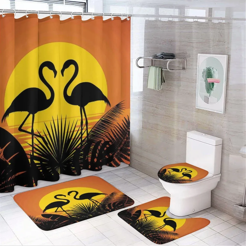 Sunset Flamingo Leaves — Your design
