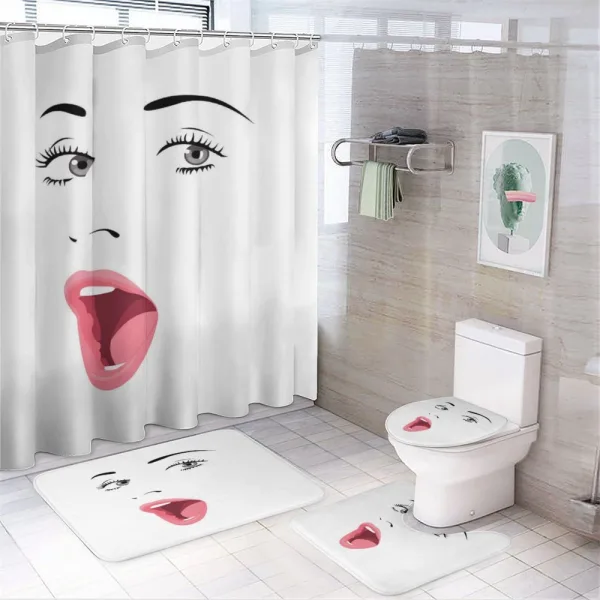 Surprised Facial Expression on a shower curtain