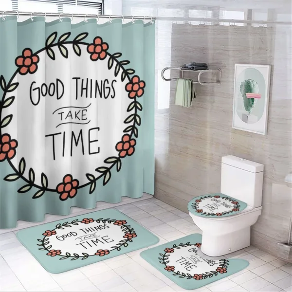 Things Take Time on a shower curtain