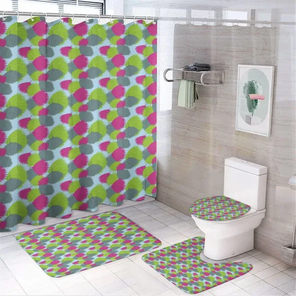 Tropic Plant Botany Leaves on a shower curtain