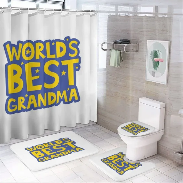 Uplifting Words Pattern on a shower curtain