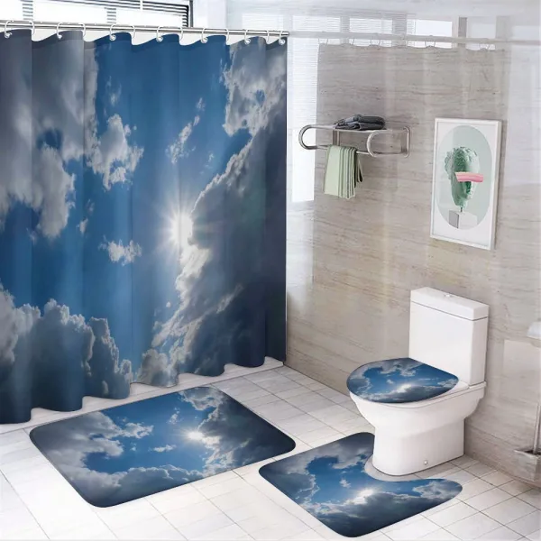 Vibrant Sun Clear Sky on a shower curtain
