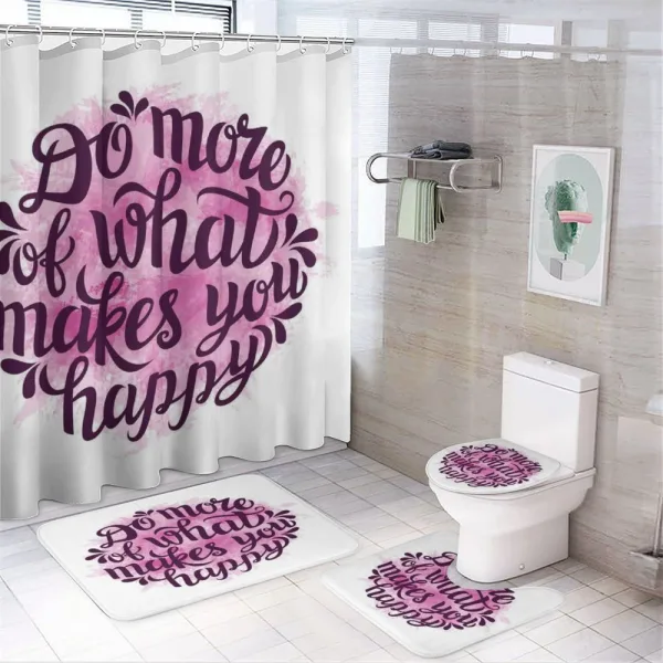 Watercolor Brush Slogan on a shower curtain